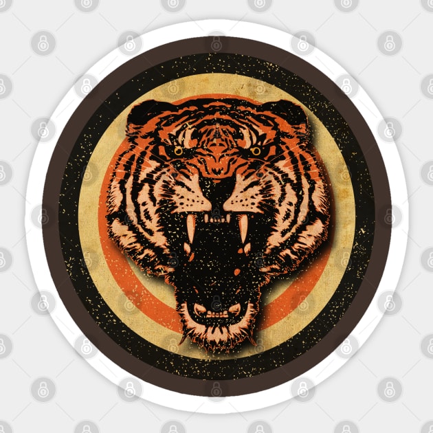 Vintage Tiger Wildlife Sticker by CTShirts